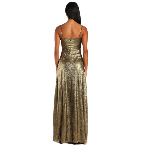 🆕 Shining Just For You Gold Metallic Cowl Neck Maxi Dress (M & L available!) - Picture 3 of 7